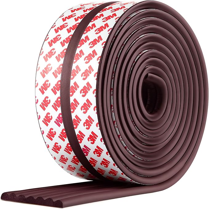 Baby Proofing Edge Corner Protector, 16.4 ft Edge Guards Padding with 3M Adhesive, Extra-Wide Soft Rubber Foam Padding, Furniture,Sharp Edge Safety Corner Edge Bumper Guard-Brown
