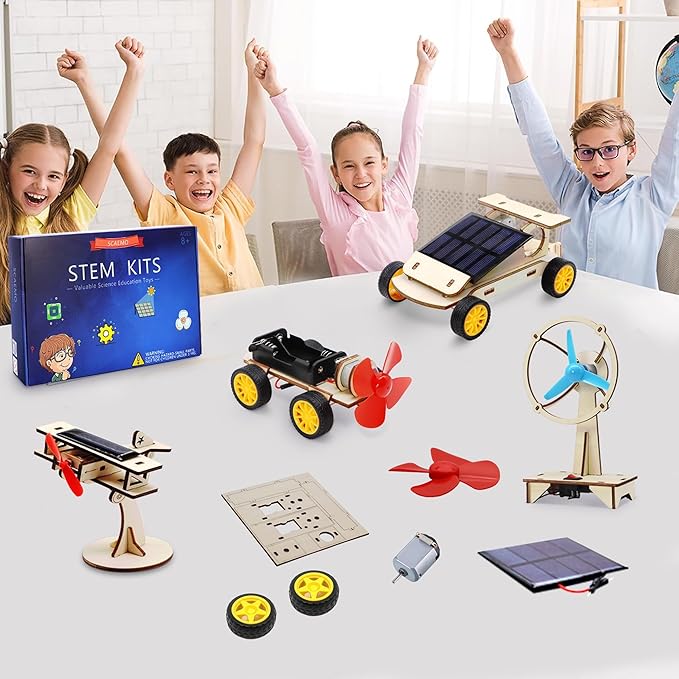 STEM Kits for Kids Ages 8-10-12-14, Stem Toys for Boys Age 8-12, Science Projects, Solar Car Building Kits, Activities Engineering Kit, Gifts for 8 9 10 11 12 Year Old Boys