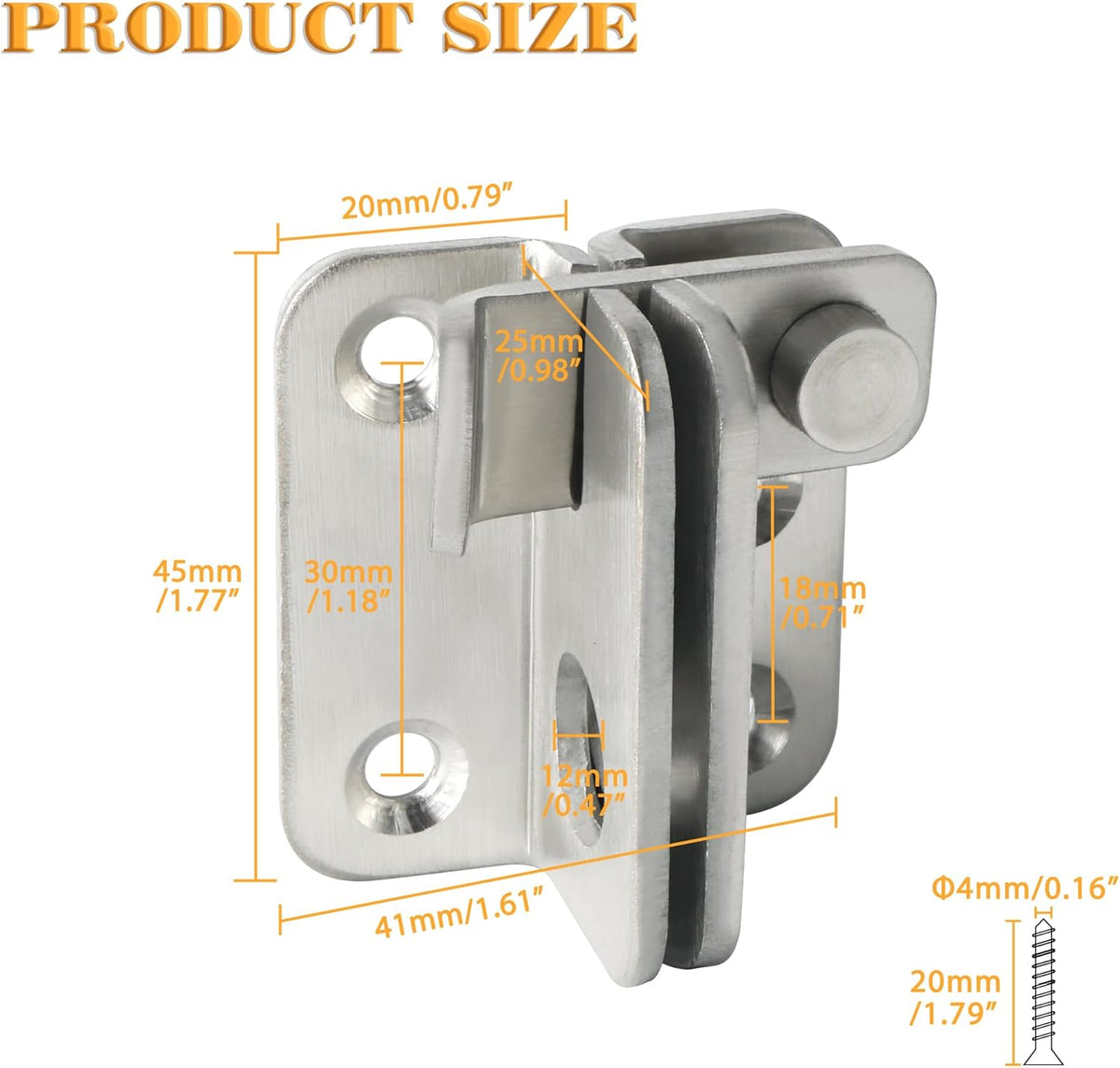 Alise Flip Latch Gate Latches Slide Bolt Latch Safety Door Lock Catch for Barn Cabinet Pet Cage Garden Bathroom Garage Window Sliding Door,MS4001-LS Stainless Steel Brushed Finish