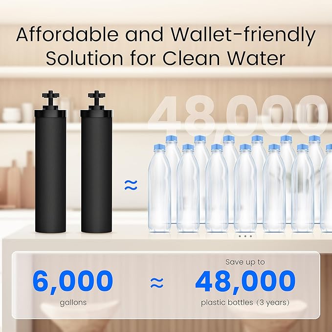 Waterdrop 1.5 Gallon Countertop Water Filtration System, NSF/ANSI 42&372 Certified Black Carbon Elements, Reduce Lead and Up to 99% Chlorine, for Home, Travel, Camping, Off-Grid