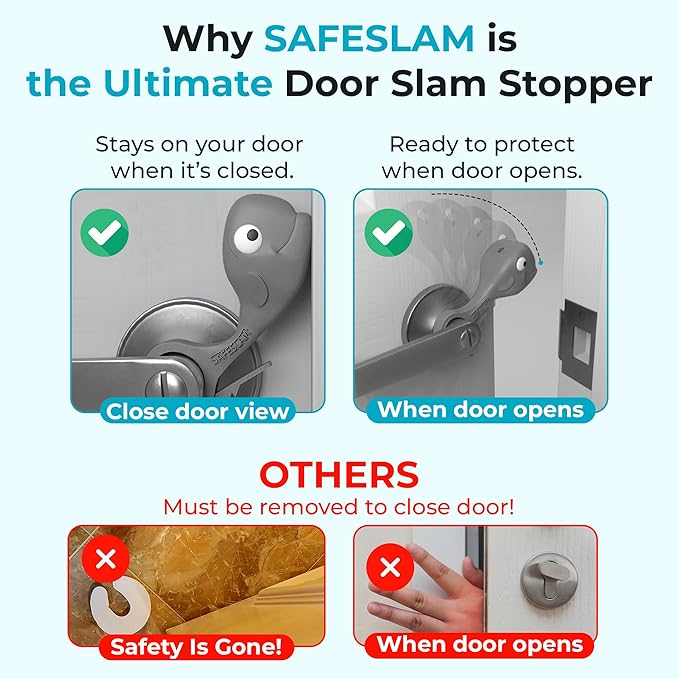 Baby Proofing Door Stopper, Door Pinch Guards Protect Child Fingers & PET Tails. Baby Safety Finger Protectors Prevent Pinch Injuries – Kids and Adults Love Whale Pinch Guard (Grey)