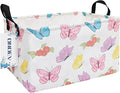 Rectangular Folding Laundry Basket,waterproof Canvas Basket,gift basket,Suitable for children's room,Office,Clothes,Toys Storage(Butterfly)