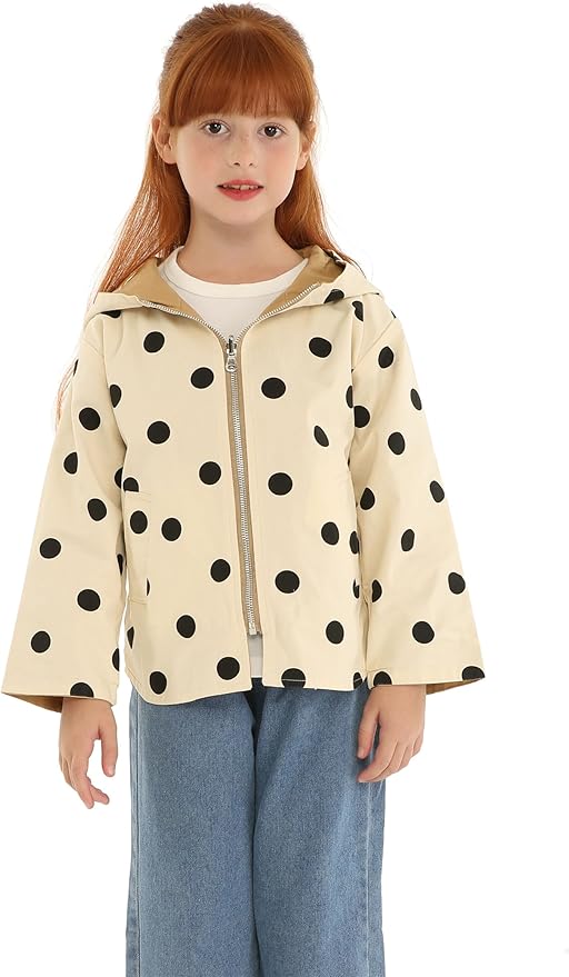 Mud Kingdom Cute Girls Hooded Jacket Reversible Full Zipper Outerwear