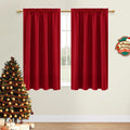 DWCN Christmas Red Blackout Curtains for Bedroom – Rod Pocket Thermal Insulated Energy Saving Drapes for Living Room and Bedroom, W 38 x L 54 Inch, 2 Panels