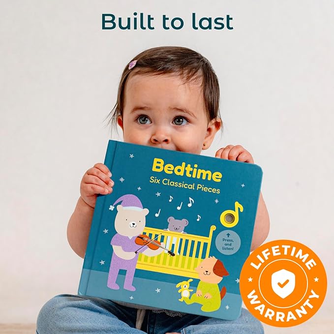 Cali's Books Bedtime Musical Book for Babies and Toddlers 1-3 – USB-C Rechargeable – 6 Classical and Relaxing Pieces | Sound Book for Sleep & Relaxation
