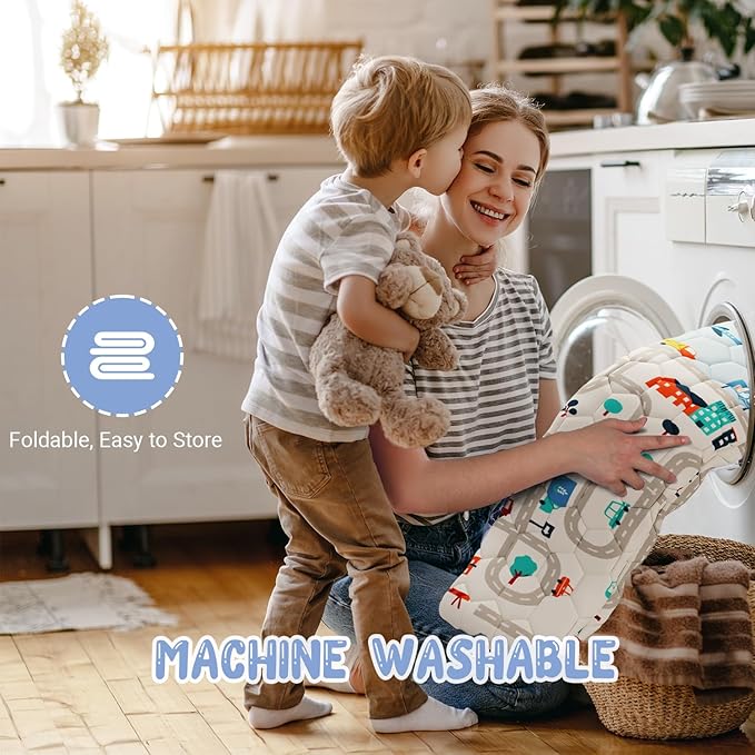 Car Portable Baby Play Mats for Baby 71" X 59" Playpen Mat Upgraded Thicker Babies Floor Play Mat Non-Slip Cushioned Crawling Mat Waterproof Activity Playmats for Babies Toddler Tummy Time(71X59)