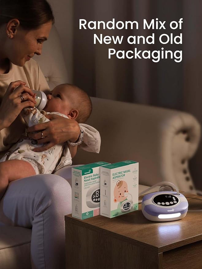 GROWNSY Electric Nose Suction for Baby, Hospital-Grade Nasal Aspirator with Night Light,Soothing Lullabies, Baby Nose Sucker with 9 Adjustable Suction Levels, Purple