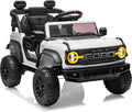 Ford Bronco Raptor 12V Toddler Ride on Toys, Safe Kids Ride on Truck with Remote Control, Children Electric Cars with 4 Wheels Suspension, Radio, Music, Bluetooth (12V, White)