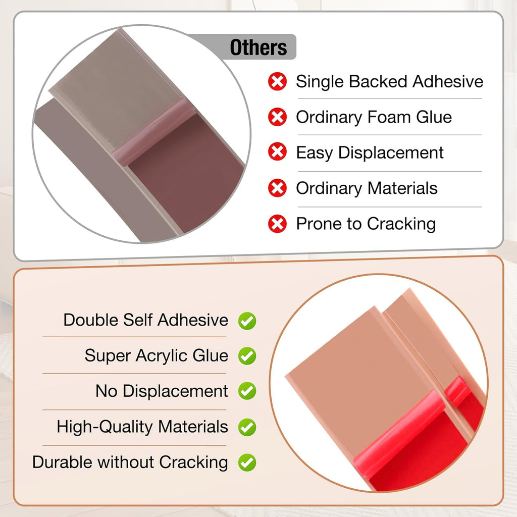Floor Transition Strip Self Adhesive Vinyl Door Threshold for Doorways Carpet Edging Trim Overlap Edge Reducer for Laminate Floor, Carpet, Tile (Smoked Brown Wood Grain, 1/5" to 2/5", 10Ft)