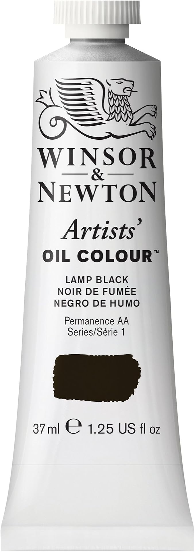 Winsor & Newton Artists' Oil Color, 37ml (1.25 oz) Tube, Lamp Black