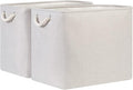 Bidtakay Fabric Beige Baskets Extra Large Organization Baskets for Clothes Set of 2 Collapsible Storage Bins for Shelves Cabinet 17x12x15 In Organizing Bins for Bedroom Blankets Pillow Towels Storage