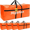 4 Pcs 96 Gallon Large Moving Bags with Zipper and Handles Foldable Storage Duffle Bags Heavy Duty Extra Large Totes for College Dorm Travel Clothes Blankets Bedding Moving (Orange)