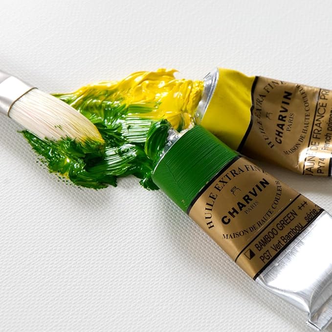 Charvin Extra Fine Oil Paint, French Yellow Medium 60 ml - Triple-Milled, Rich Texture, Poppy Oil-Based, Light-Fast, Handmade, Archival Quality