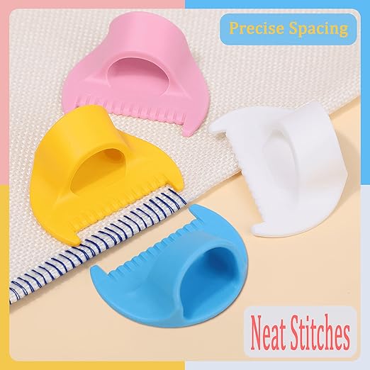 2 PCS 4mm Edge Lock Seam Guide, Mini Sewing Finger Ruler for Hand Sewing, DIY Sewing Kit Tool, Sewing Needle Gauge Measuring Guide, Yellow