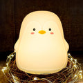 Penguin LED Night Light for Kids, Cute Nursery Color Changing Kids Night Light with Tap Control, USB Rechargeable Portable Squishy Silicone Soft Lamp Gifts for Baby Girls Boys Toddler Children Bedroom