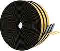 High Density Foam Weather Stripping Door Seal Strip Insulation Tape Roll for Insulating Door Frame, Window, Air Conditioner | Self Adhesive Sealing Weatherstrip (Black, 1/4 in 1/8 in 50 Ft)