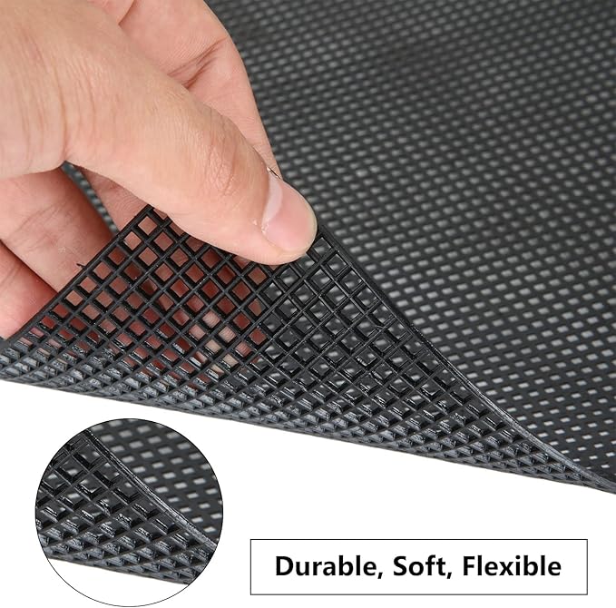 12PCS Plastic Mesh Canvas Sheets, 20x13 Inch Plastic Mesh Sheets for Crafts, Black Plastic Canvas and Embroidery Tools for Embroidery Crafting Knit
