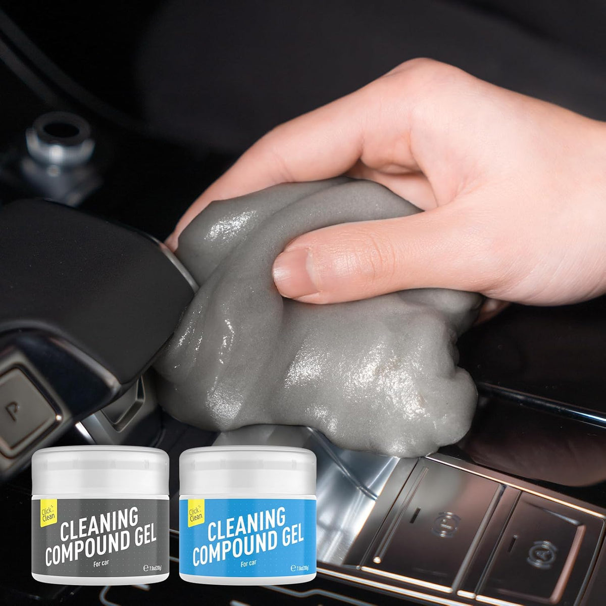 CLICK CLEAN 2Pcs Cleaning Gel for Car, 7oz Car Detailing Tools, Cleaning Putty Gel, Car Interior Cleaner Universal Dust Cleaner for Keyboard, Laptop, Air Vents (Coconut & Bluebell)