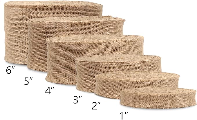 KINJOEK 5 Inch Wide 11 Yards Burlap Ribbon, Natural Jute Fabric Ribbon Crafts Ribbon for Christmas Wedding Gifts Burlap Fabric DIY for Decoration