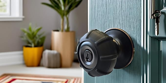 Enjoy Cover - Silicone Door knob Grips Maximum Grip Nonslip Arthritis & Senior Living Aids Grippy Easy Open Fits All Door Knob Universal Size Decorative 4 Pack (Black)