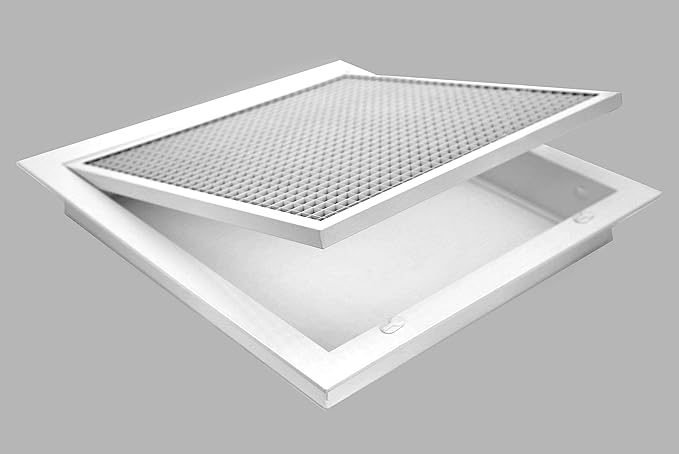 HVAC Premium 20" x 30" Cube Core Eggcrate Return Air Filter Grille for 1" Filter - Aluminum - White [Outer Dimensions: 22.5" x 32.5]