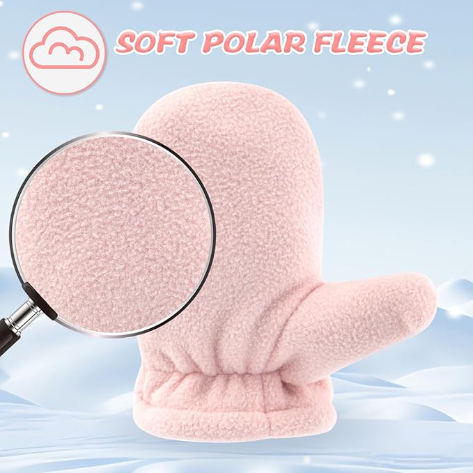 BAVST Baby Toddler Winter Mittens Girls Warm Fleece Lined Gloves Kids Sherpa Lined Mittens for Boys
