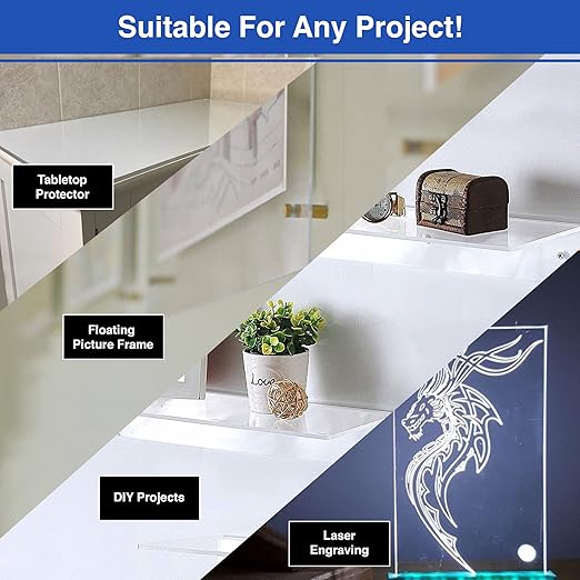 Duco USA-Made Clear Cast Acrylic Sheet 1/8 Inch Thick 24" x 48" - 4 Pack of Transparent Plexiglass Sheet - Lightweight Acrylic Board for Window Replacements, Displays, Signs, and More