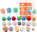 Mini Buffing Polishing Pads, 32Pcs Mini Detail Polisher Pads Use On Rotary Tools,Cordless Electric Drill, Polisher Tool for Tight Area Detailing Polishing Waxing and Sealing Glaze -HTDEPMIXUS