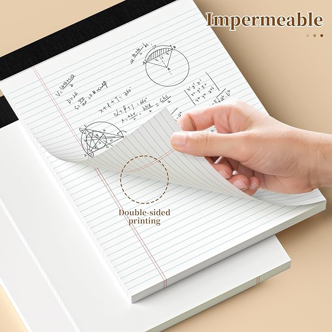 300 Sheets Legal Pads 8.5 x 11 College Ruled 6-Pack White Paper Note Pad Narrow Ruled 50 Sheets per Notepad Perforated Writing Pad Sturdy Back 8x11 Legal Pads Pads of Paper