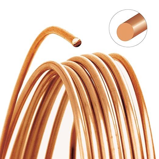 The Beadsmith Wire Elements Craft Wire – Tarnish Resistant, Soft Temper, Round, Bare Copper Color – 0.81mm, 20 Gauge, 10 Yard Spool – Jewelry Making, Wire Wrapping, Floral, & Other DIY Crafts