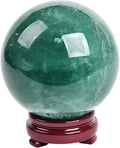 JIC Gem Large Healing Crystal Ball - Green Fluorite Sphere with Stand - Home Decoration (110-120mm)
