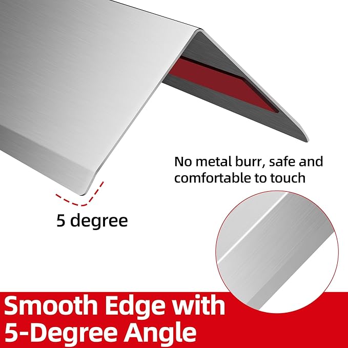 Stainless Steel Corner Guards 10 PCS Wall Corner Protector, 1 x 1 x 48 Inch Metal Corner Protectors for Walls, Silver