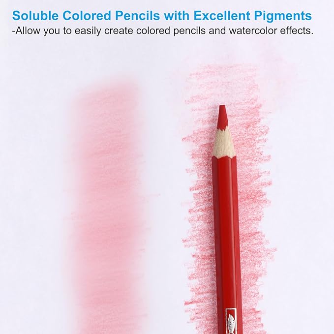 PATIKIL Watercolor Pencil, 6Pcs Water Soluble Pencils for Blending, Coloring, Sketch Drawing, Painting, Pale Pink