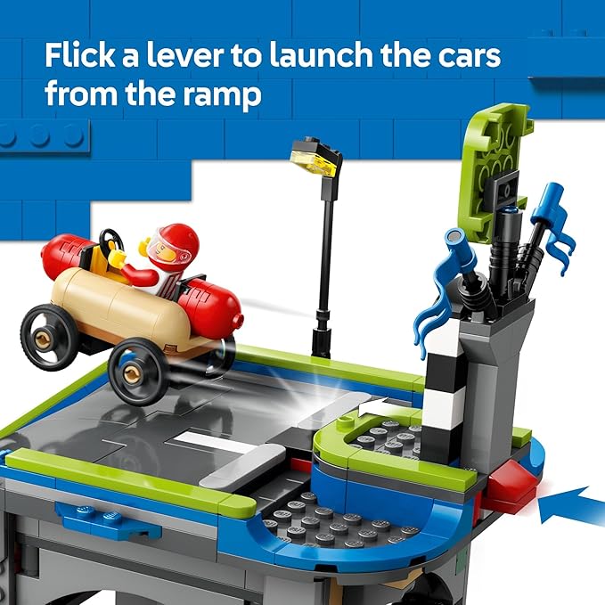 LEGO City No Limits: Race Car Ramp Track Toy - Building Toy for Kids, Boys and Girls, Ages 6+ - Soap Box Car Ramp for Racing with 2 Cars, 4 Minifigures, and Buildable Ramp - Gift Idea - 60460