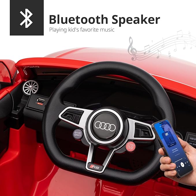 Electric Car for Kids, Licensed Audi 6V Kids Ride on Car Toy for Toddlers with Remote - Red