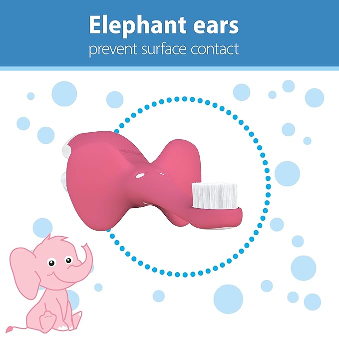 Dr. Brown's Infant-to-Toddler Toothbrush, Elephant, Pink, 0-3 Years