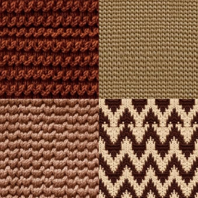 24 Sheets Knitting Wool Decorative Scrapbooking Paper Pad 6x6 Craft Paper Single-Side Card Making Supplies for Junk Journal, Holiday Journaling, Brown, Earth Tone and White
