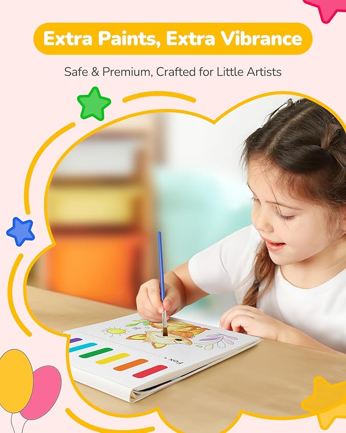 TECJOE 3 Pack Paint with Water Coloring Books for Toddlers, Watercolor Paint Set with 6 Brushes, Painting Activity for Kids Ages 4 5 6 7 8, Birthday Gifts Arts & Crafts Toy, Princess, Forest & Sea