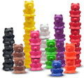 Skoolzy Rainbow Stackable Counting Bears - Stacking & Sorting Bears for Toddlers 50 pcs - Teddy Bear Math Manipulatives for 3-8 Kids & Adults