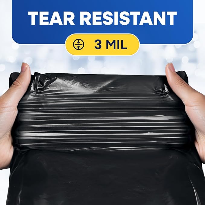 Contractor Bags 42 Gallon 3 Mil with Flap Ties Heavy Duty Trash Bags for Industrial Commercial Use 32 x 45 Yard Waste Bags, Black Pack of 120, 6 Boxes of 20 Bags