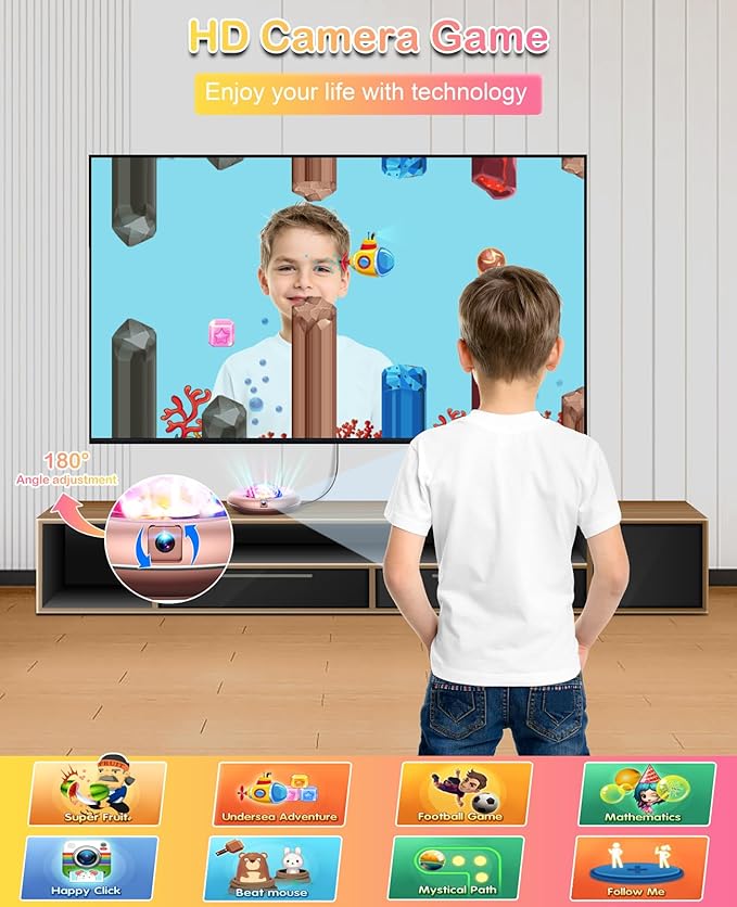 TIK-Tok Dance Mat Game for TV, Christmas Colors Wireless Plug and Play Wrinkle-Free & Non-Slip Electronic Dance Mats, Exercise Dance Pad with Camera for Kids and Adults, Boys & Girls Gifts Toy