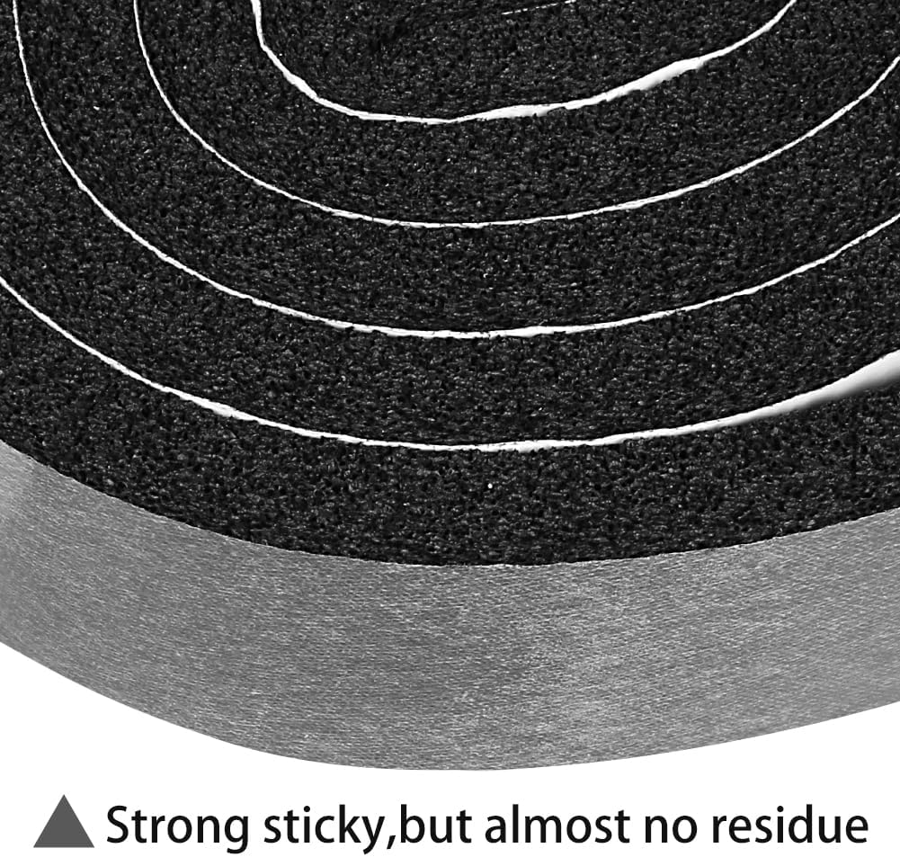 2 Rolls 1/2 Inch W 1/4 T Weather Stripping Air Conditioner Open Cell Foam Seal Tape, Window Insulation High Resilience Seal Strip for Doors Window,Total 32FT