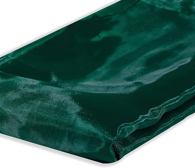 Fynite Organza Fabric | 1 Yard Long | 44" Wide | Bridal Solid Organza Bolt for Wedding Dress Fashion Craft Decorations - Silky Shiny Sheer Organza - Hunter Green