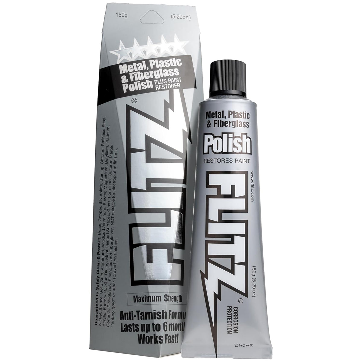Flitz Multi-Purpose Metal Polish Paste - 5.29oz Tube of USA-Made Chrome Polish - Works on Stainless Steel, Aluminum, Plastic, Jewelry and Cars - Non-Abrasive Cleaner & Rust Remover (1 Pack)