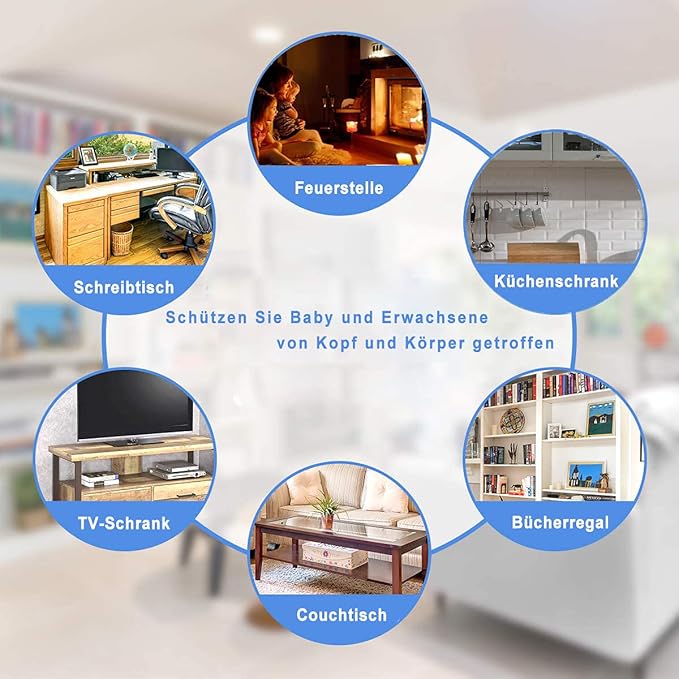 Edge Protector 100% Silicone, Baby Proofing Corners Clear Guards, Pre-Tape Adhesive Soft for Kids Safety, Child Table Cabinets Furniture Bumper (4/5x4/5 in, 6 FT)