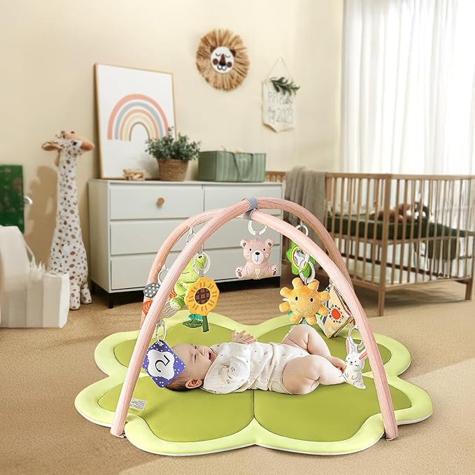 Baby Play Mat Activity Gym for Babies and Toddlers, Four-Leaf Clover Baby Play Gyms & Playmats for Babies