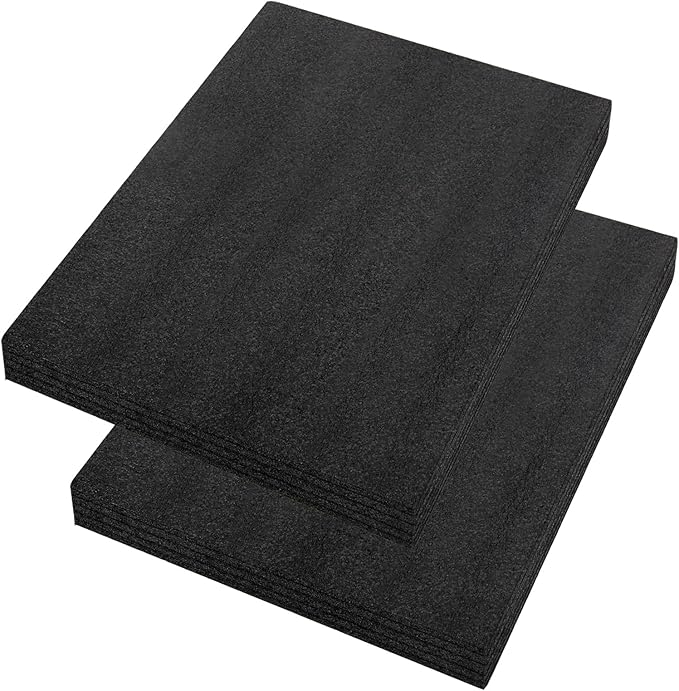 2 Pcs 12 x 16 x 1INCH Black Polyurethene Foam Sheets,Cuttable Packing Foam Block Foam Padding for Packing and Crafts,Toolbox Storage.
