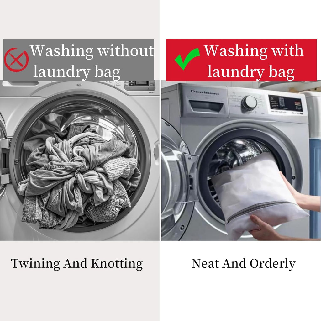 Lingerie Bags for Washing Delicates (12 x 16 Inches) 3Pcs Mesh Laundry Bags Net Wash Bag for Socks Bra Underwear Baby Clothes Delicate Laundry Bag for Washing Machine