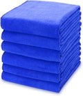 kimteny 13x28 Inches Kitchen Cloth Dish Towels, 400 GSM Premium Dishcloths, Super Absorbent Coral Velvet Microfiber Cleaning Cloths, Fast Drying Rags for Washing Dishes (6 Pack, Blue)