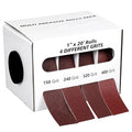 Emery Cloth Roll,4 Grits 1'' x 20FT Abrasive Sandpaper Roll with Dispenser,150 240 320 400 Grit Sand Assortment,Sanding Paper & Sand Paper Sheets for Metal Auto Wood Dry & Wet Polishing(4Rolls 20FT)